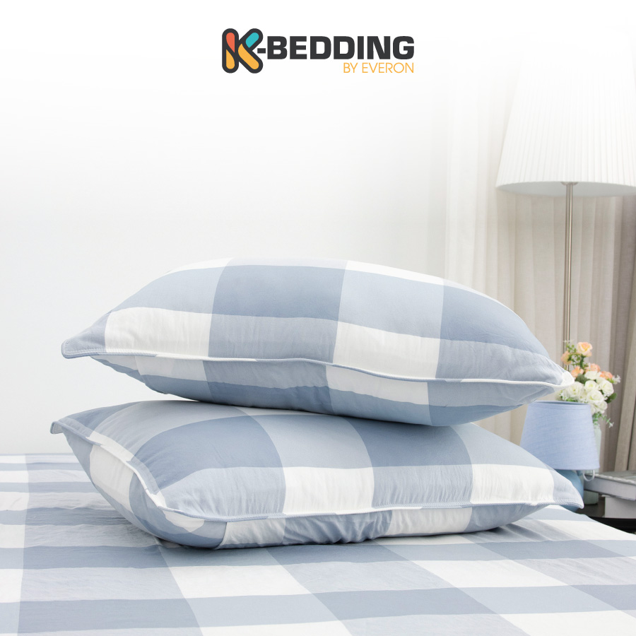 Vỏ gối nằm chần bông công nghệ nhuộm sợi Yarn Dyed K-Bedding KPCD, kích thước 45*65cm
