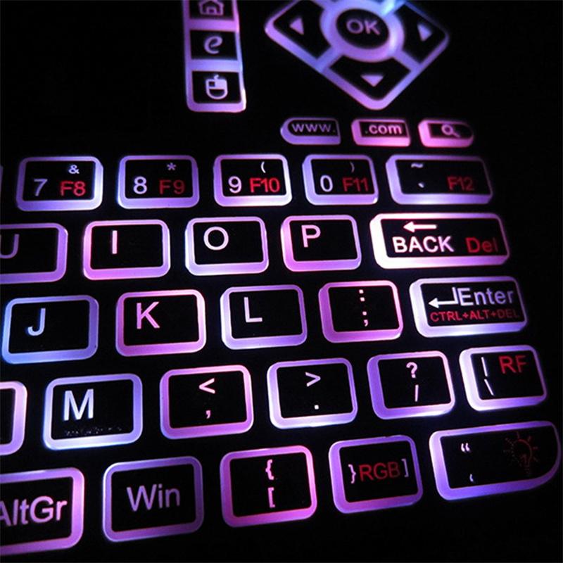 Q9A Bàn Phím Mini Có Bàn Di Chuột Nhiều Màu Sắc Backlit Nhỏ Bàn Phím Không Dây Mini Sạc Cầm Tay Từ Xa Bàn Phím