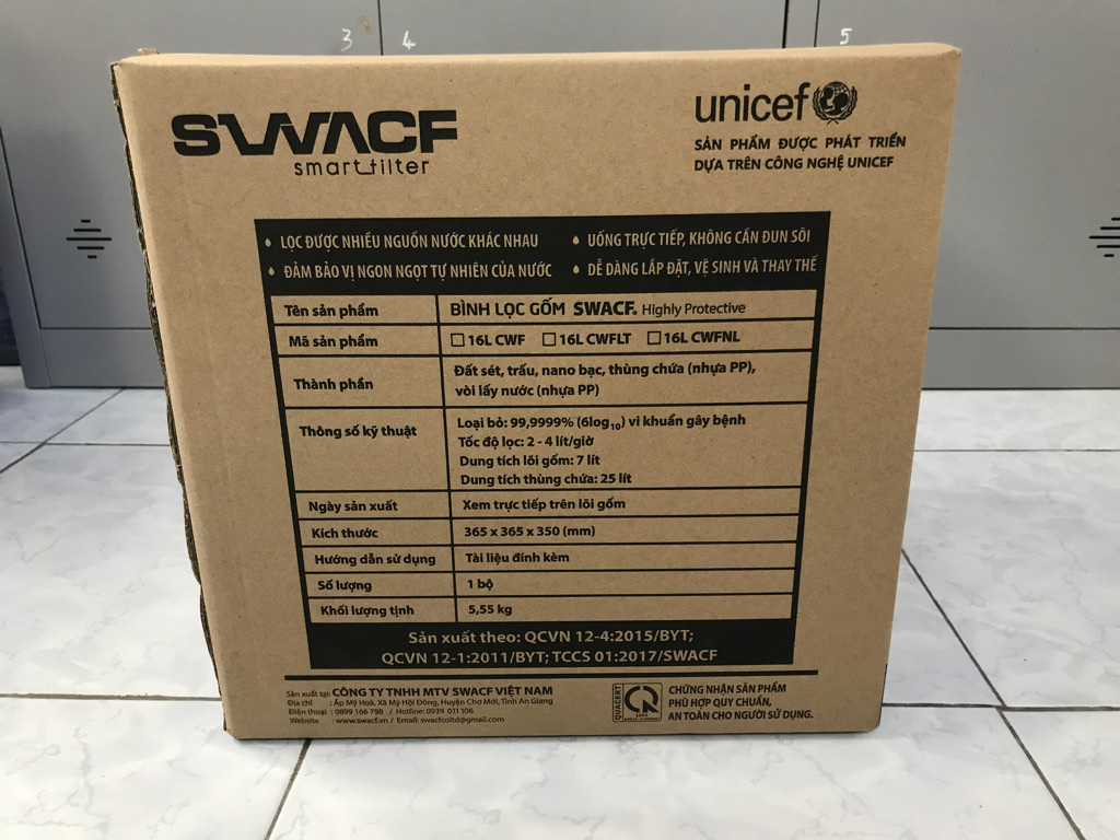 Bình lọc nước SWACF 16L CWFLT - Nano bạc | Công nghệ USA