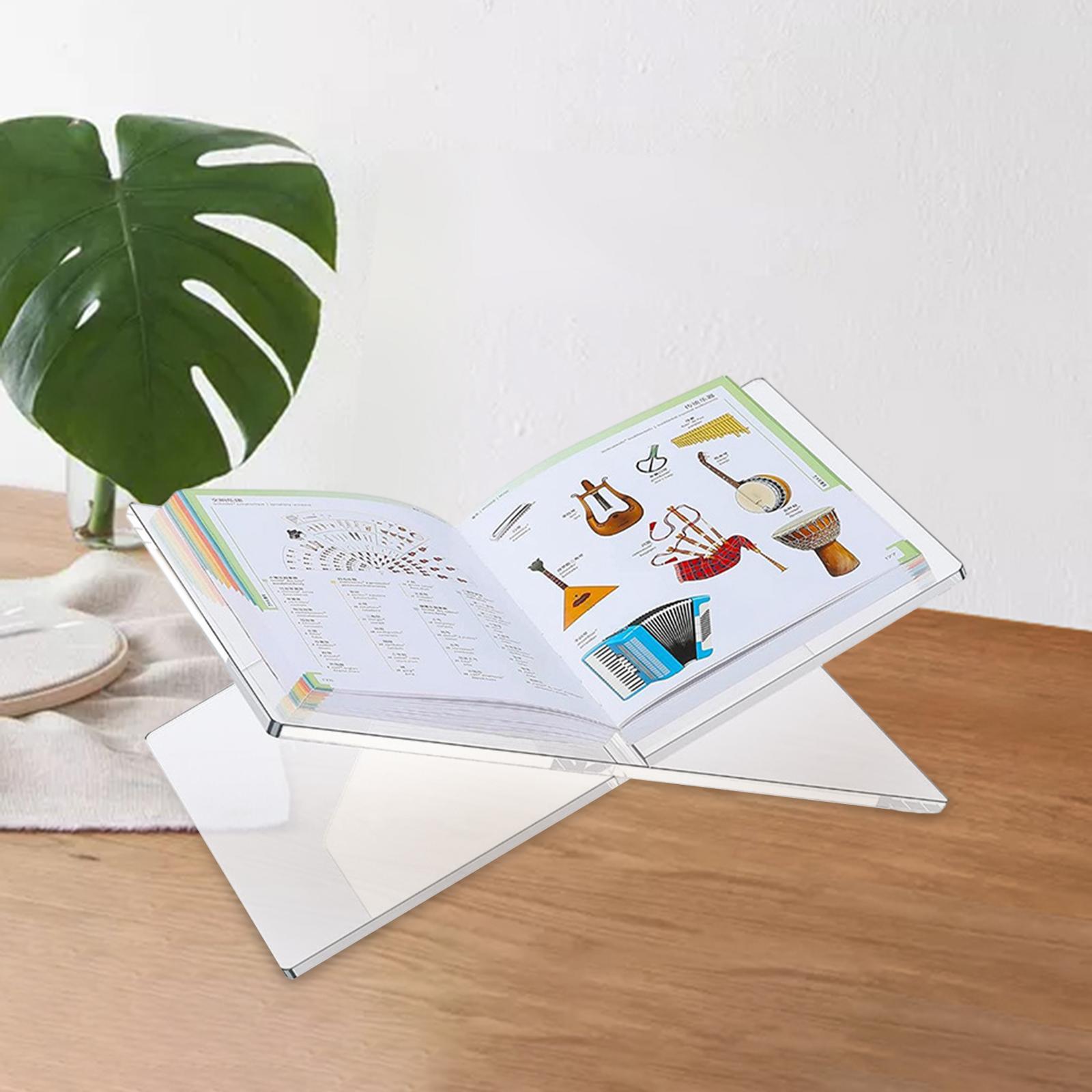 Acrylic Book Stand Transparent Book Holder Reading Rack Recipe Holder Coffee Table Book Stand for Desk Library Picture Conference Room