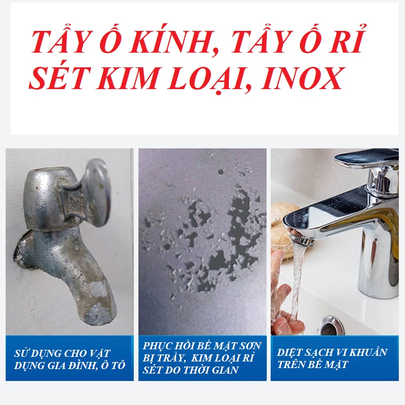 Tẩy ố kính ô tô, tẩy vết bẩn xe hơi, tẩy ố sơn xe ô tô , xe máy, tẩy rỉ sét vật dụng kim loại, inox