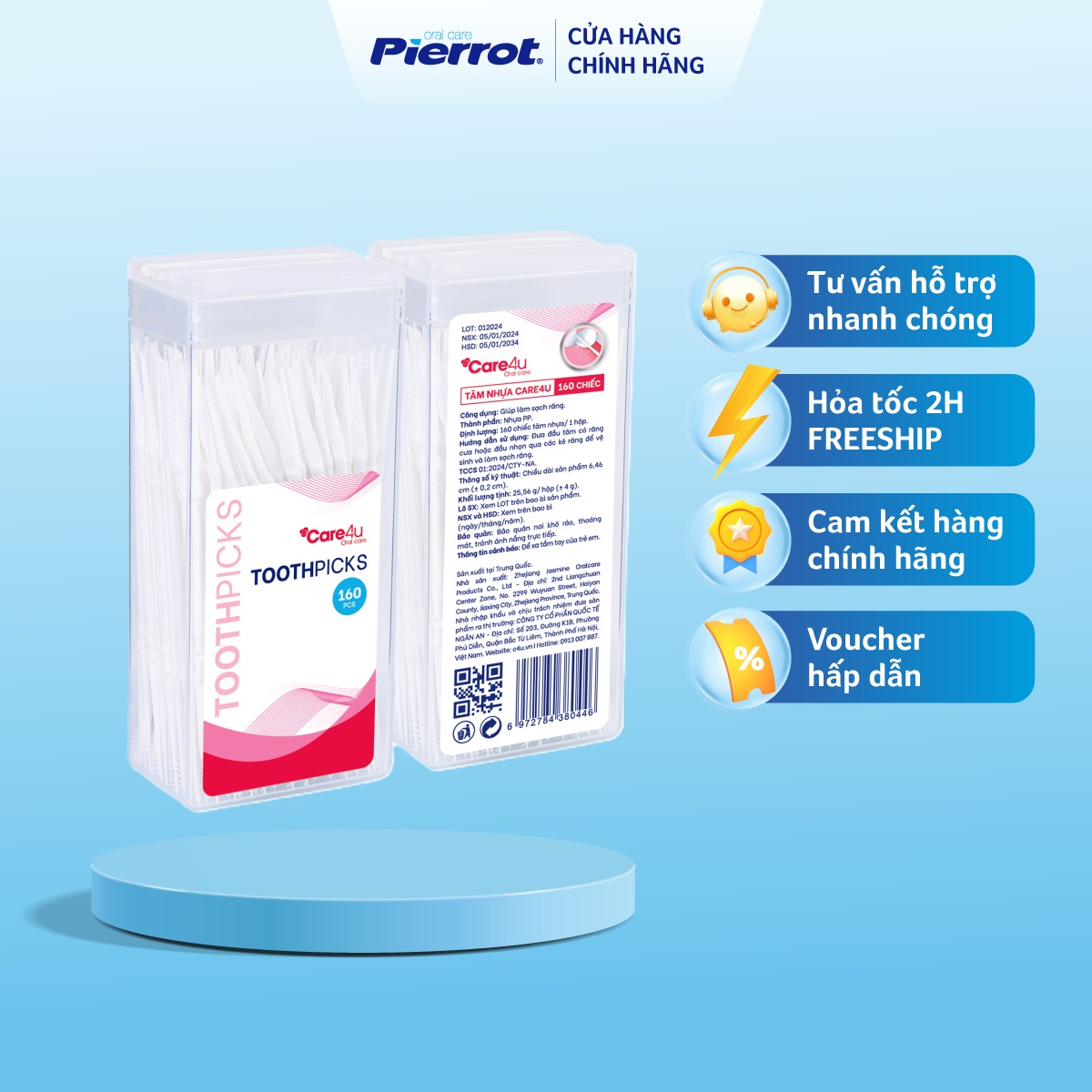 Tăm nhựa Care4u an toàn 160 chiếc