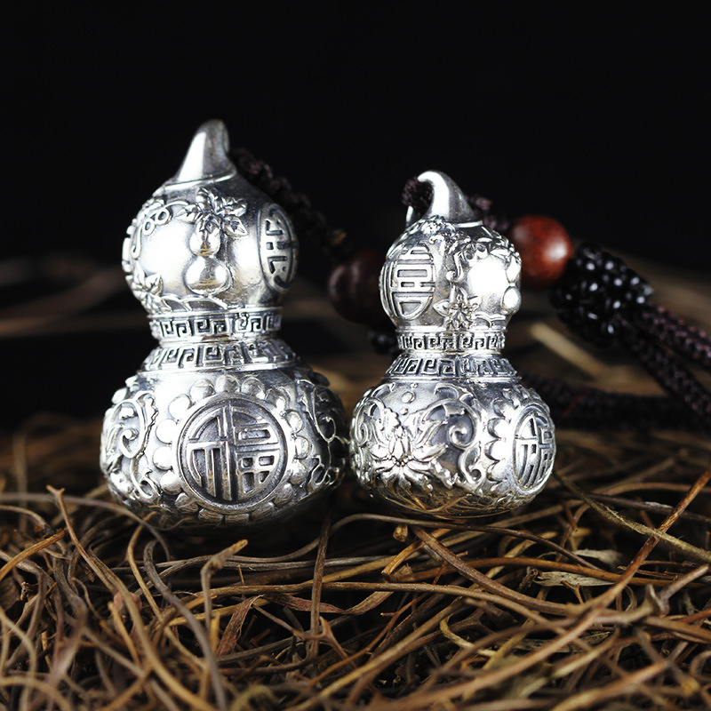 Dây chuyền phong thủy bằng Tittan mặt hình hồ lô Tài Lộc - HL01