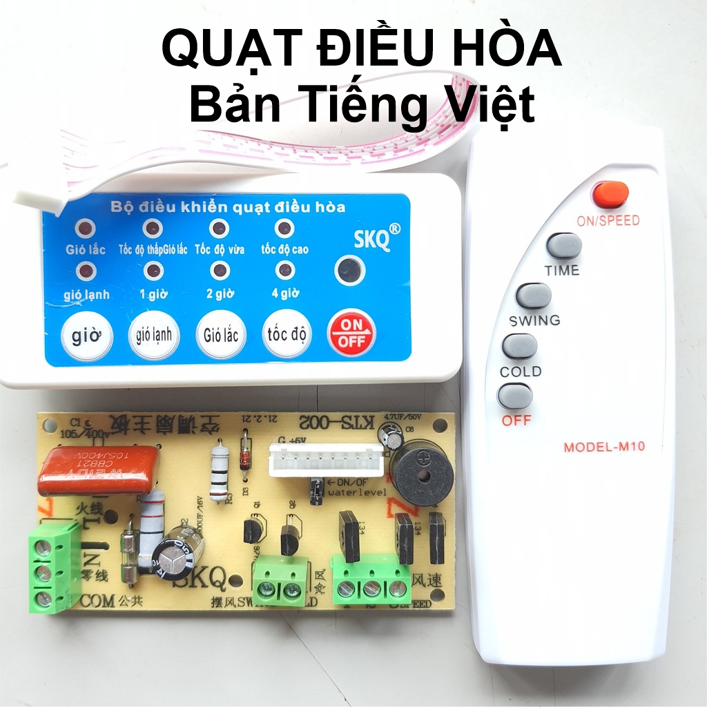 Bộ điều khiển từ xa cho quạt hơi nước quạt điều hòa LOẠI TỐT bản tiếng anh, tiếng việt mạch quạt hơi nước