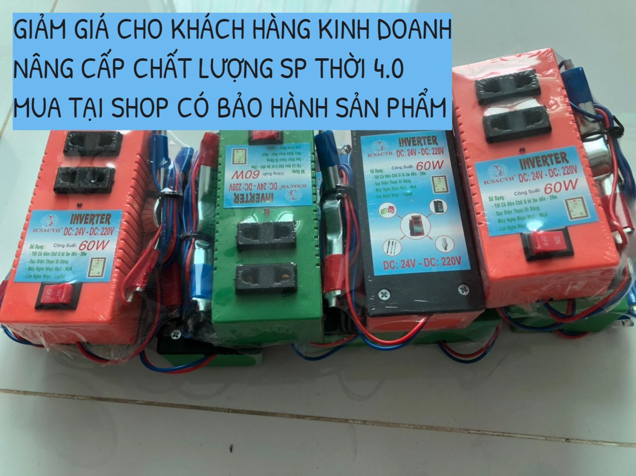 ĐẢO ĐIỆN BÌNH ẮC QUY 24V RA 220V -60W 