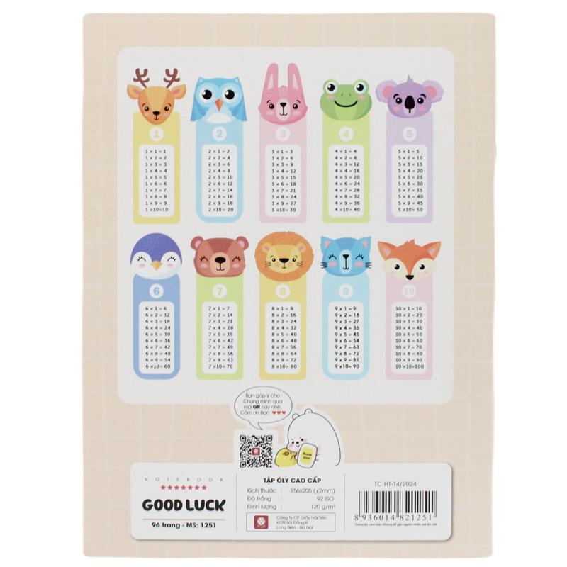 Tập Học Sinh Goodluck - 4 Ô Ly - 96 Trang 120gsm - Hải Tiến 1251 (Mẫu Bìa Giao Ngẫu Nhiên)