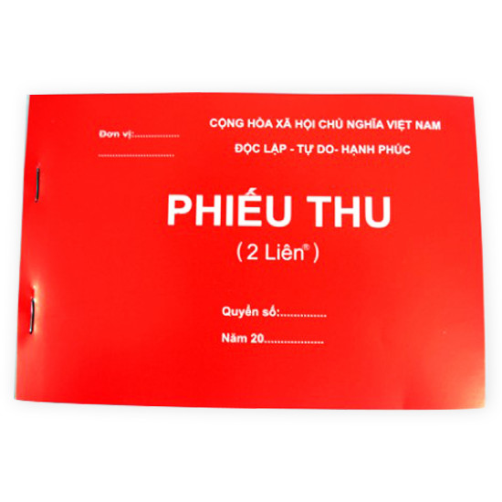 Phiếu thu cacbon 2 liên