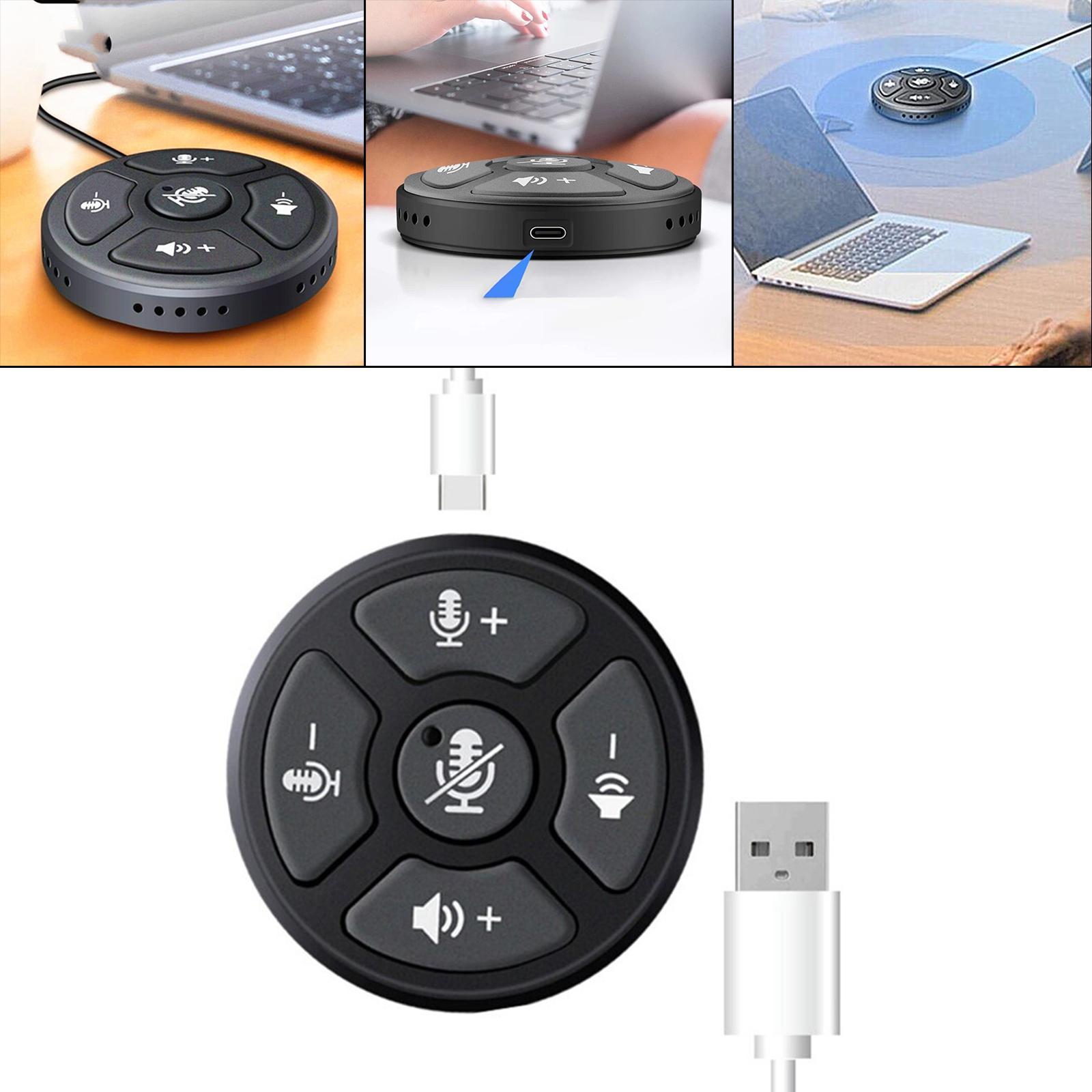 2x USB Conference Microphone w/Mute Button Plug &Play for Meeting Computer