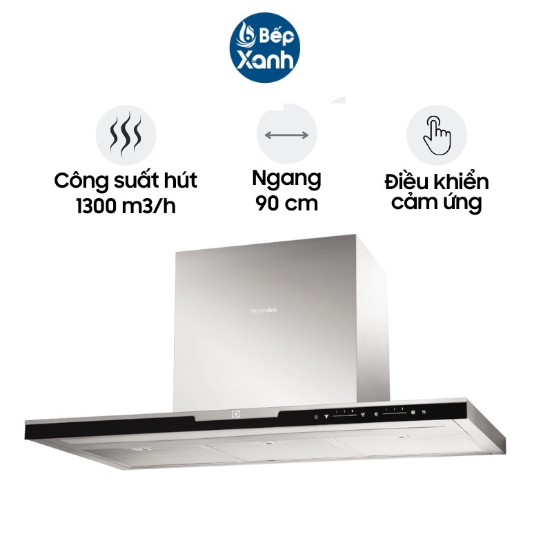 Máy Hút Mùi Áp Tường Electrolux EFC926BAR - 90 cm - Công Suất Hút 1300 m3/h - Hàng Chính Hãng