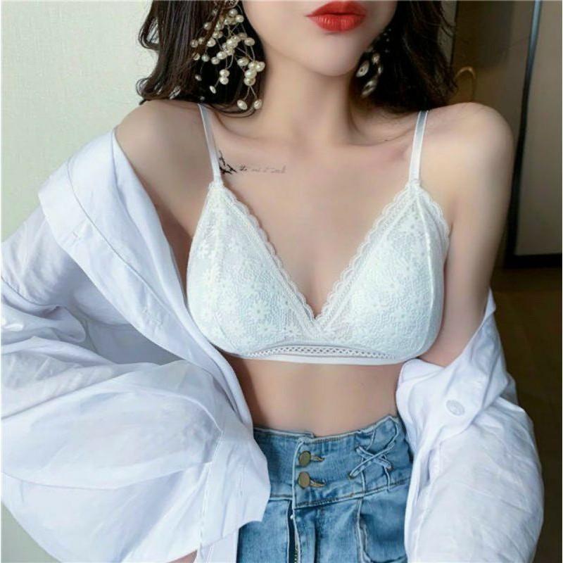 Áo Bra Ren Hoa Nhí Không Gọng Có Đệm Mút