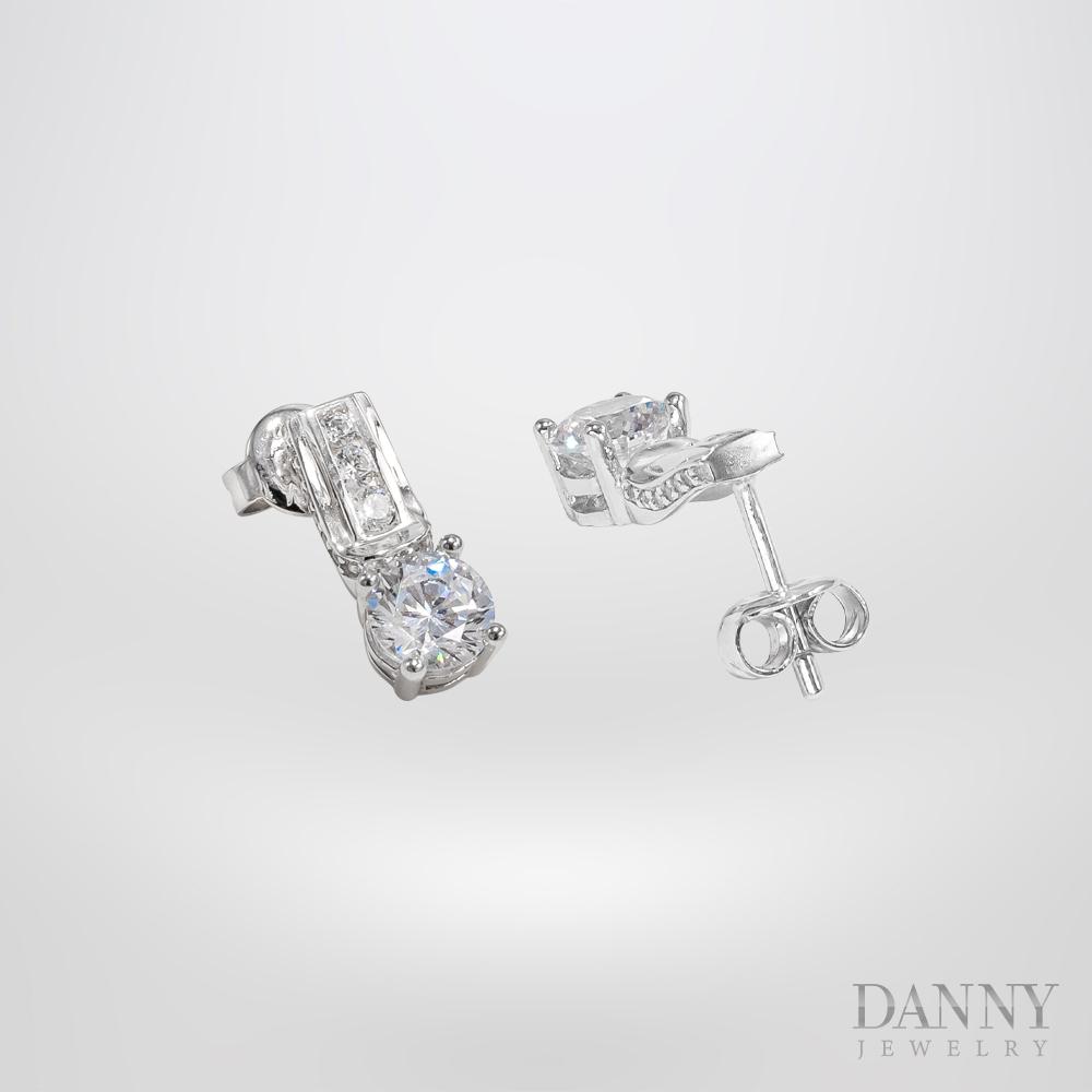 Bông Tai Nữ Bạc 925 Danny Jewelry Xi Bạch Kim Đính Đá CZ NI4GZ010