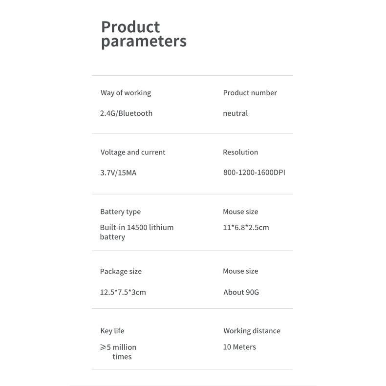 Chuột không dây 5.0 2.4g Thiết Kế Đơn Giản Chất Lượng Cao