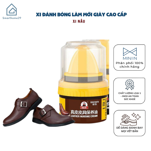 Xi Đánh Bóng Giày Da Làm Bóng Nhanh Đồ Da, Xi Kem Dưỡng Da Có Đầu Mút Hỗ Trợ - HÀNG CHÍNH HÃNG MINIIN