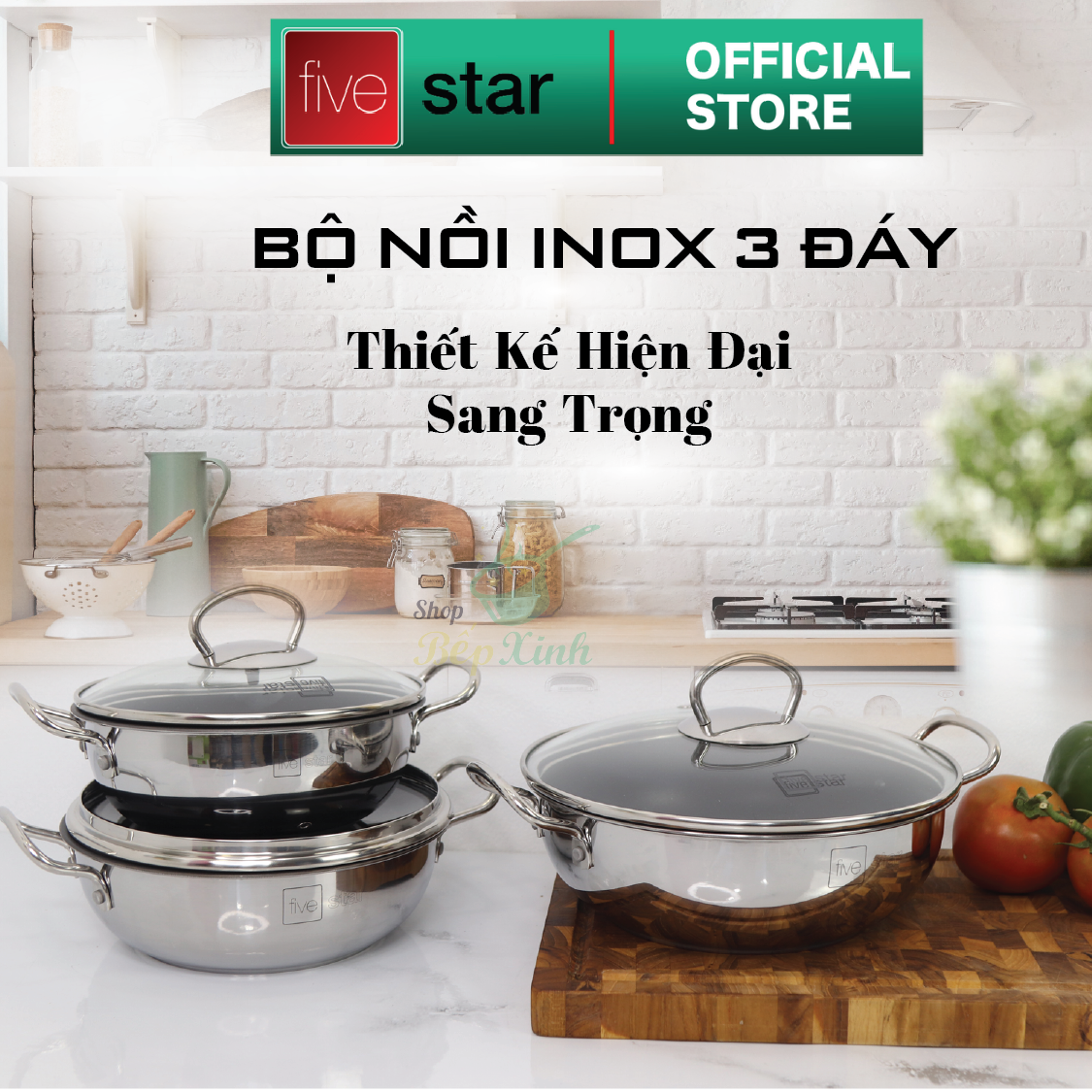 Nồi Kho Cá 3 Đáy Chống Dính 20cm Fivestar ( tặng 2 vá canh)