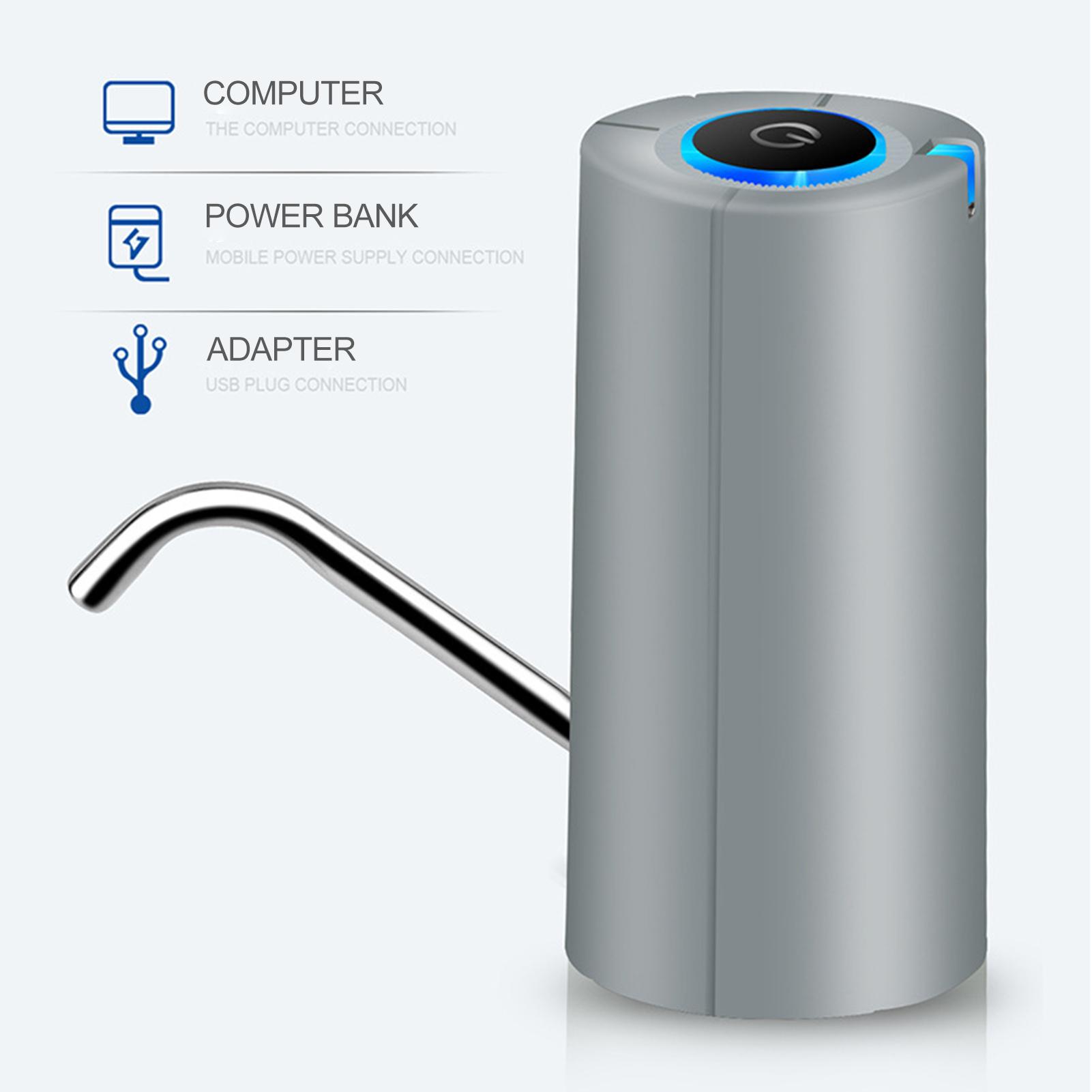 Máy bơm hút bình nước, dạng vòi tự động, chất liệu nhựa ABS bền chắc, sạc USB