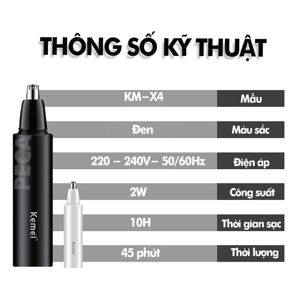 Máy tỉa lông mũi chuyên nghiệp Kemei KM-X4 dùng sạc USB tiện lợi, thiết kế nhỏ gọn dễ sử dụng