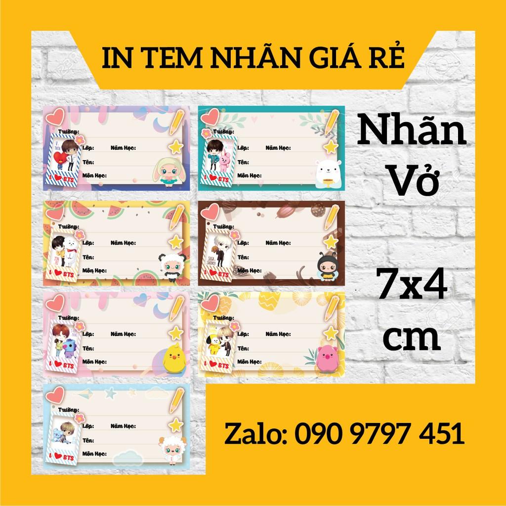 Combo 35 nhãn vở chibi BTS dễ thương