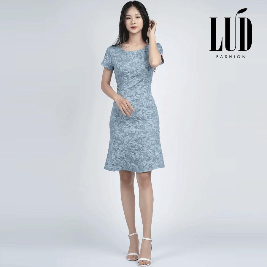 Đầm nữ đuôi cá họa tiết hoa LUD Fashion