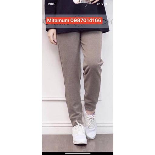 Quần dài bà bầu mùa đông chất dạ tăm joger dáng thể thao bo gấu công sở hàng thiết kế trẻ trung đẹp giá rẻ Qdatam05