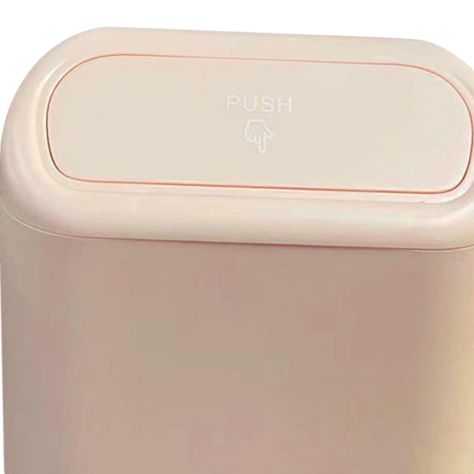 Portable Car Trash Can with Lid Hanging Small Trash Container Pressing Type Pink