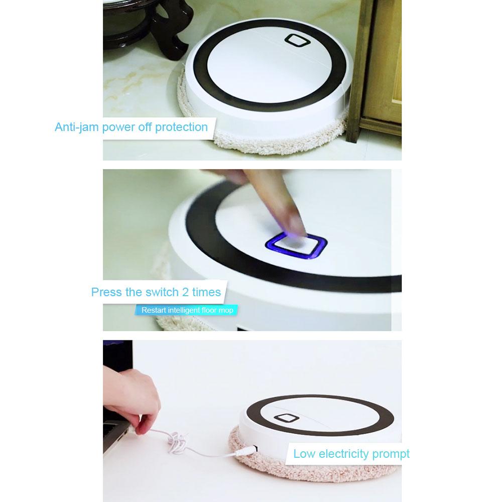 Robot lau sàn mini đa chức năng thông minh di động, tự động, sạc USB