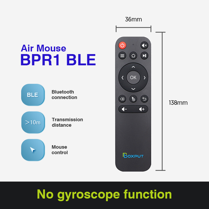 BPR1 BPR1S Plus 2.4g Hộp TV máy thu USB không dây điều khiển từ xa BLE 5.0 Chuột không khí không dây cho hộp TV thông minh Android và PC/TV/TV