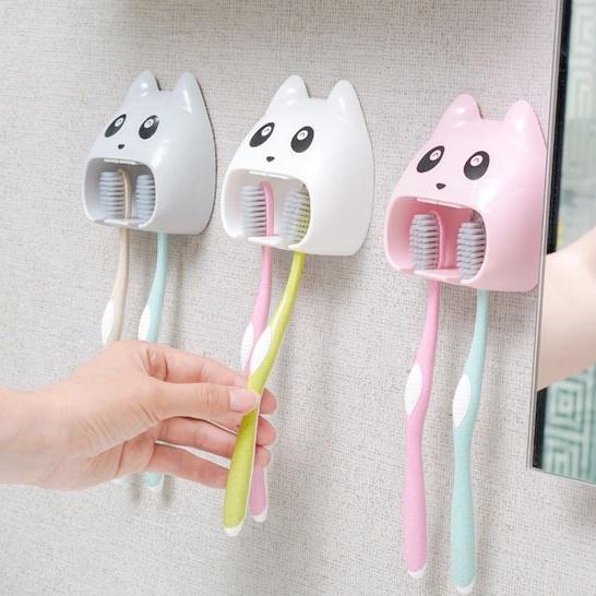Giá Treo Bàn Chải Đánh Răng Hình Mèo Dễ Thương - Kệ Dính Tường Nhà Vệ Sinh Cao Cấp DUASHOP.