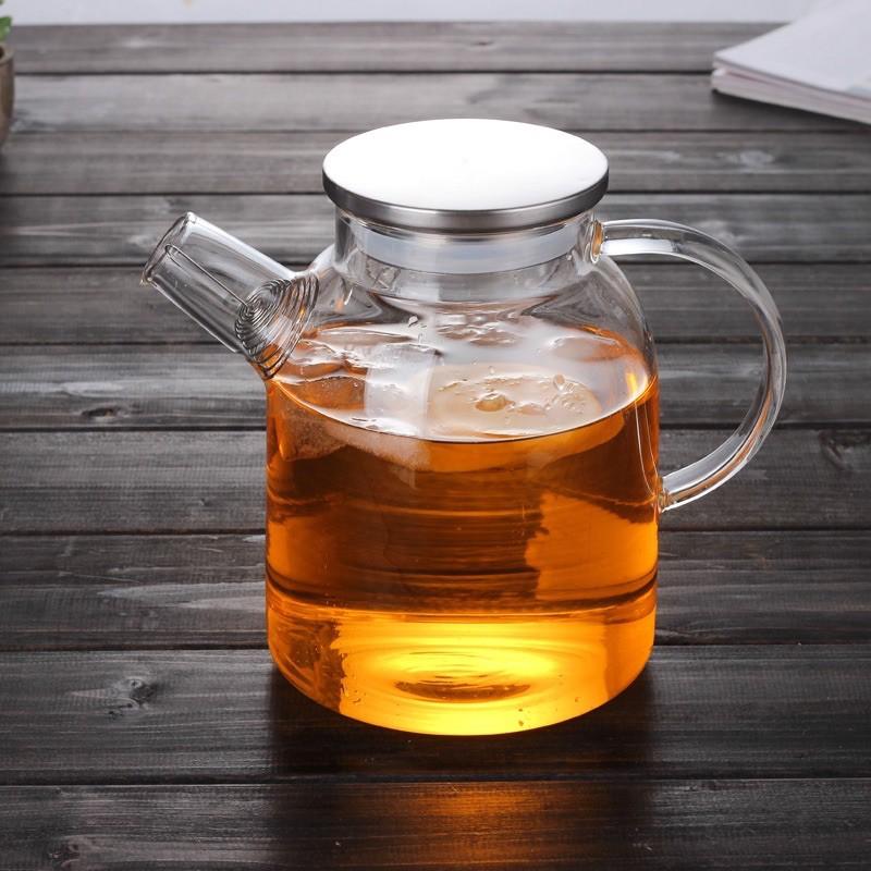 Bình nước thủy tinh cao cấp dáng trụ nắp inox dung tích 1.8L