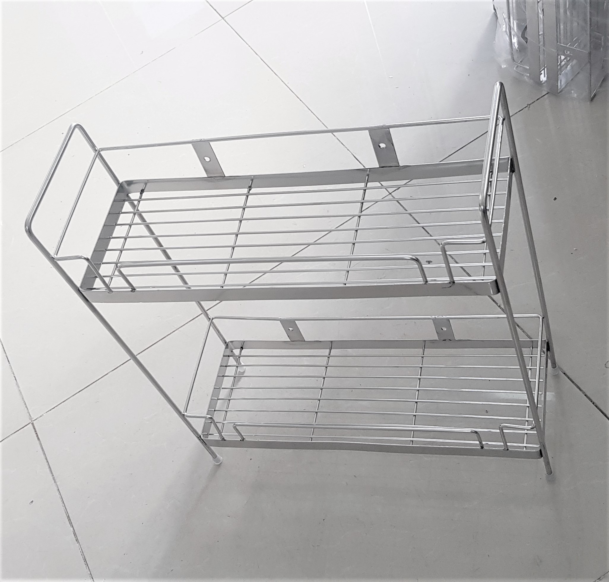 Kệ gia vị 2 tầng đứng - INOX 304 - 14 x 50cm