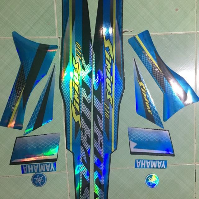 Tem sirius 110 spark xanh đen crom