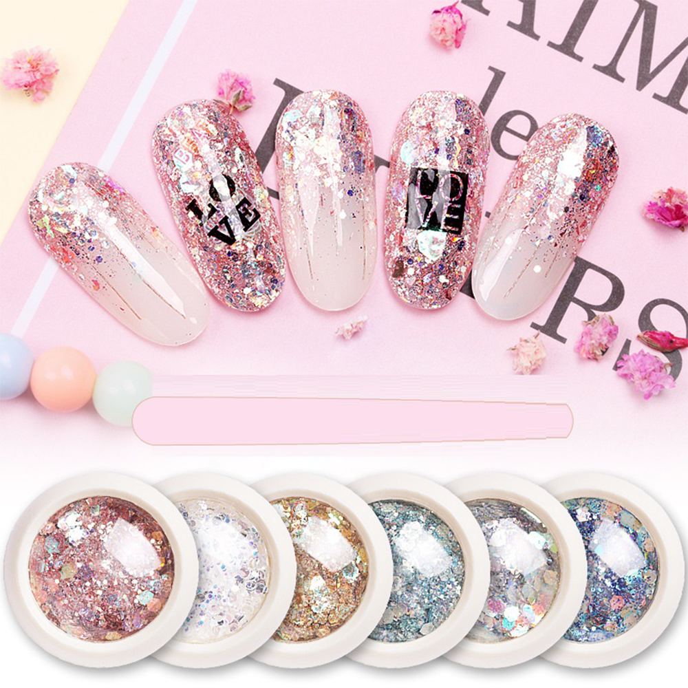Set Nhũ Nail Lẫn 8 Màu Trang Trí Móng, Màu Sắc Nổi Bật, Thiết Kế Mẫu Hiệu Ứng Ánh Sáng Ấn Tượng, Thu Hút, Dễ Sử Dụng, Độ Bền Cao