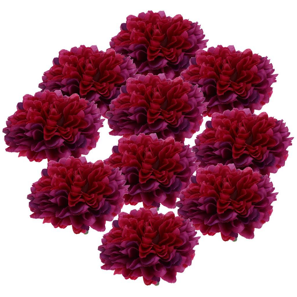 2X 10pcs Artificial Silk Chrysanthemum Flower Heads Bouquet Wedding Decor