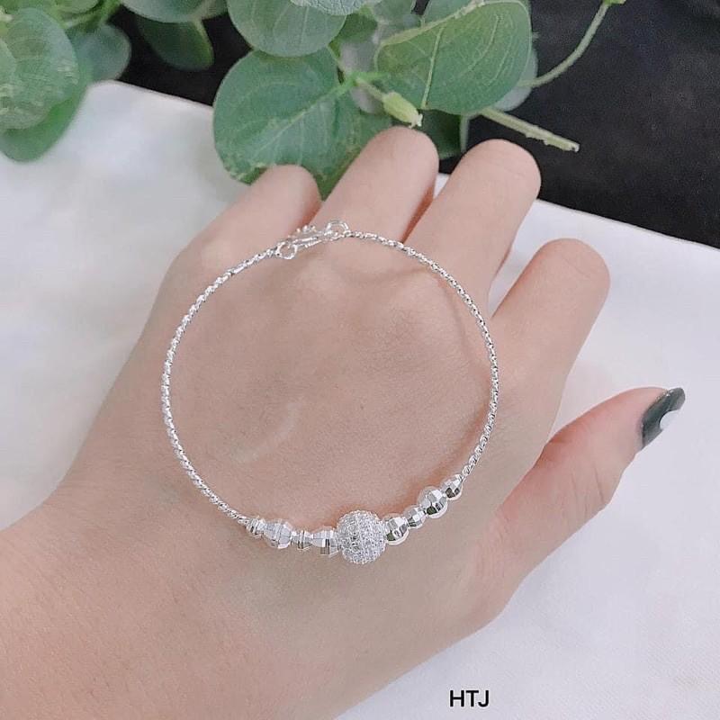 VÒNG TAY BẠC TA XINH XẮN GẮN CẦU ĐÁ -