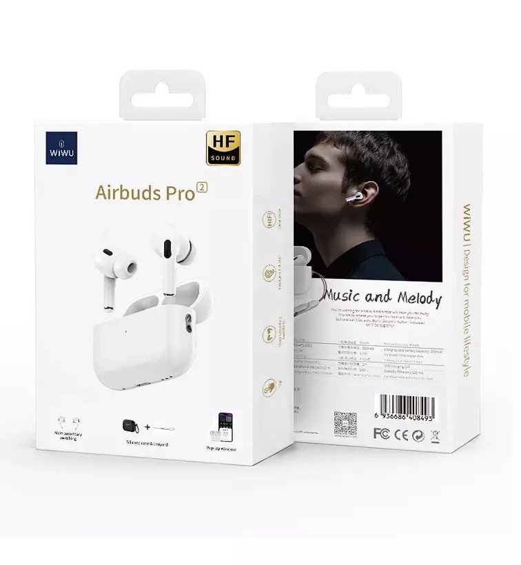 Tai nghe Bluetooth WiWU Airbuds Pro 2 HF Sound thiết kế chống ồn, âm thanh chất lượng cao - Hàng chính hãng