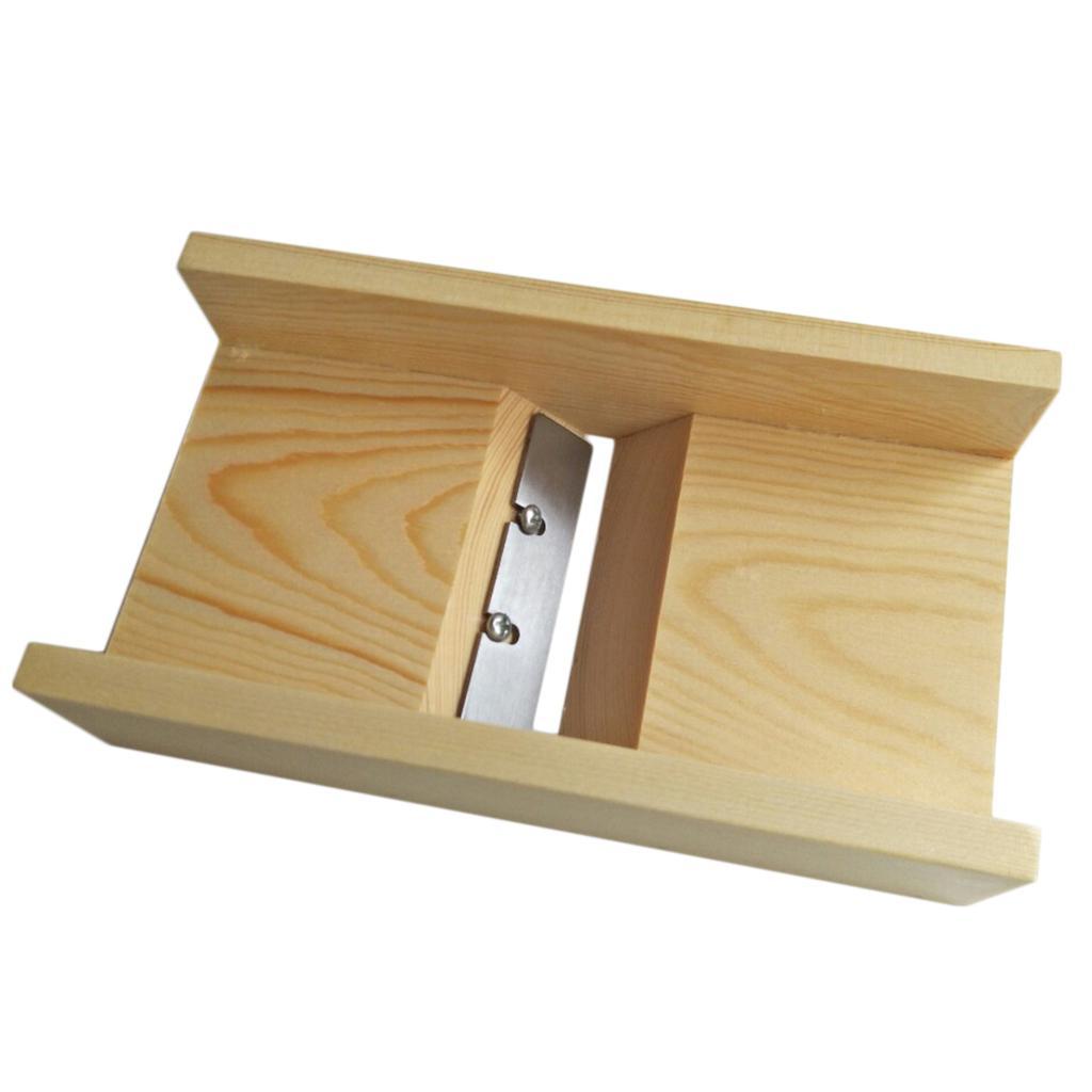 2Pcs Wooden Stainless Steel Soap Cutter Cutting Tools - Beveler Planer and Wire Slicer for Handmade Craft Soap Making Kitchen Tools