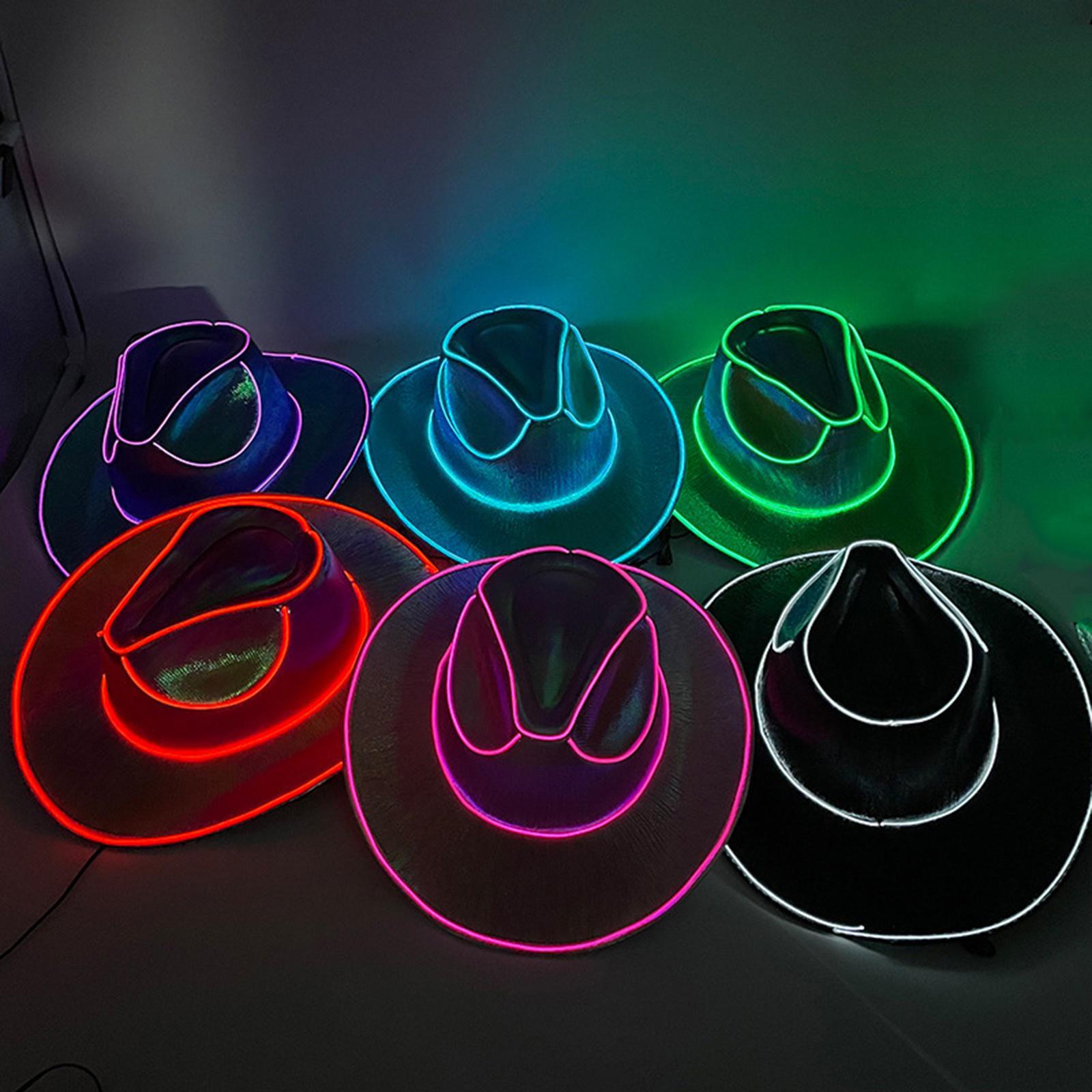 Cowgirl Hat LED Cowboy Hat Hat Fancy Dress Western Cowboy Hat Light up Cowboy Hat for Halloween Bridesmaid Bridal Holiday