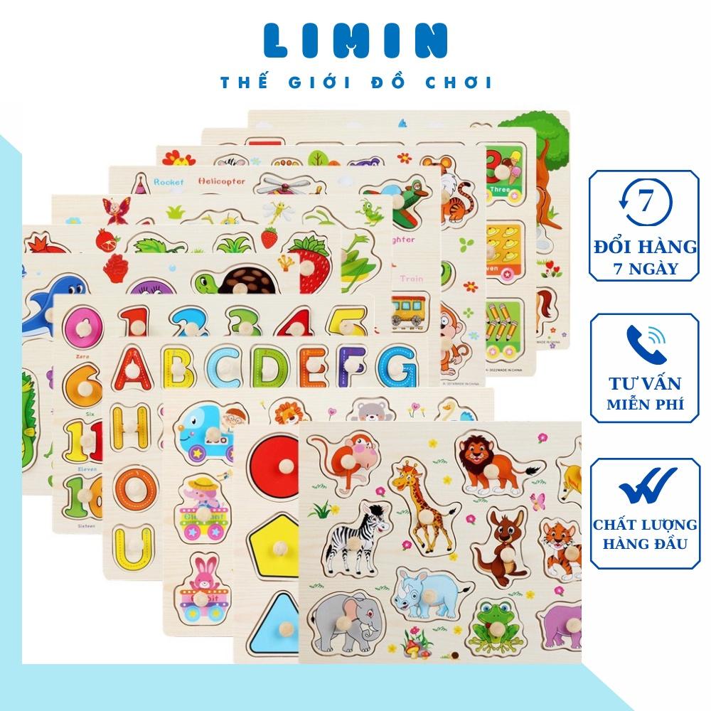 Bảng gép hình núm gỗ cho bé, rèn luyện trí nhớ, đồ chơi giáo dục