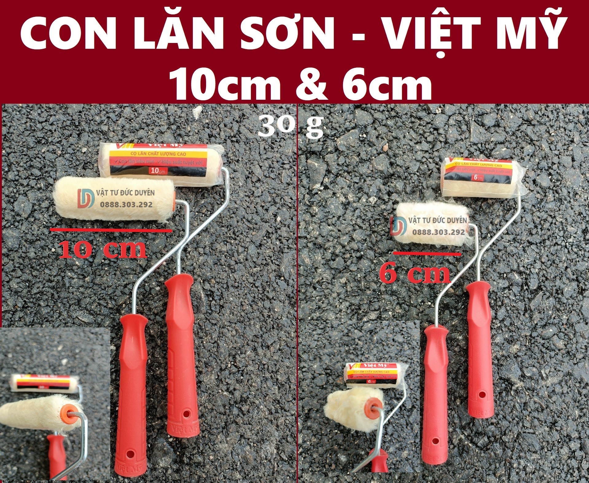 Con lăn sơn nước Việt Mỹ 10cm &amp; 6cm