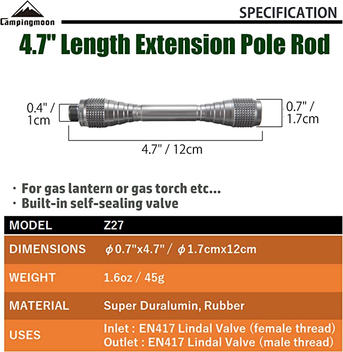 Phụ kiện cây nối dài bình gas mini Campingmoon Z27