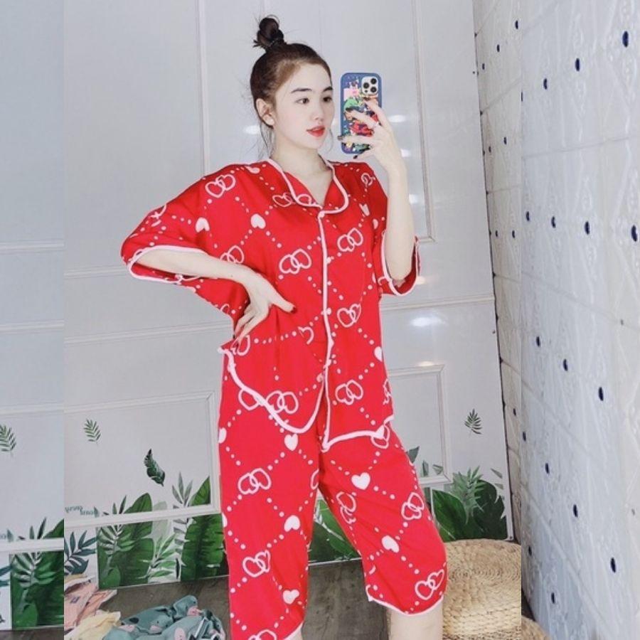 Đồ bộ nữ pijama lụa satin ngủ mặc nhà tay ngắn cánh dơi bigsize quần dài quần đùi dễ thương mango cao cấp ESHOP PM01