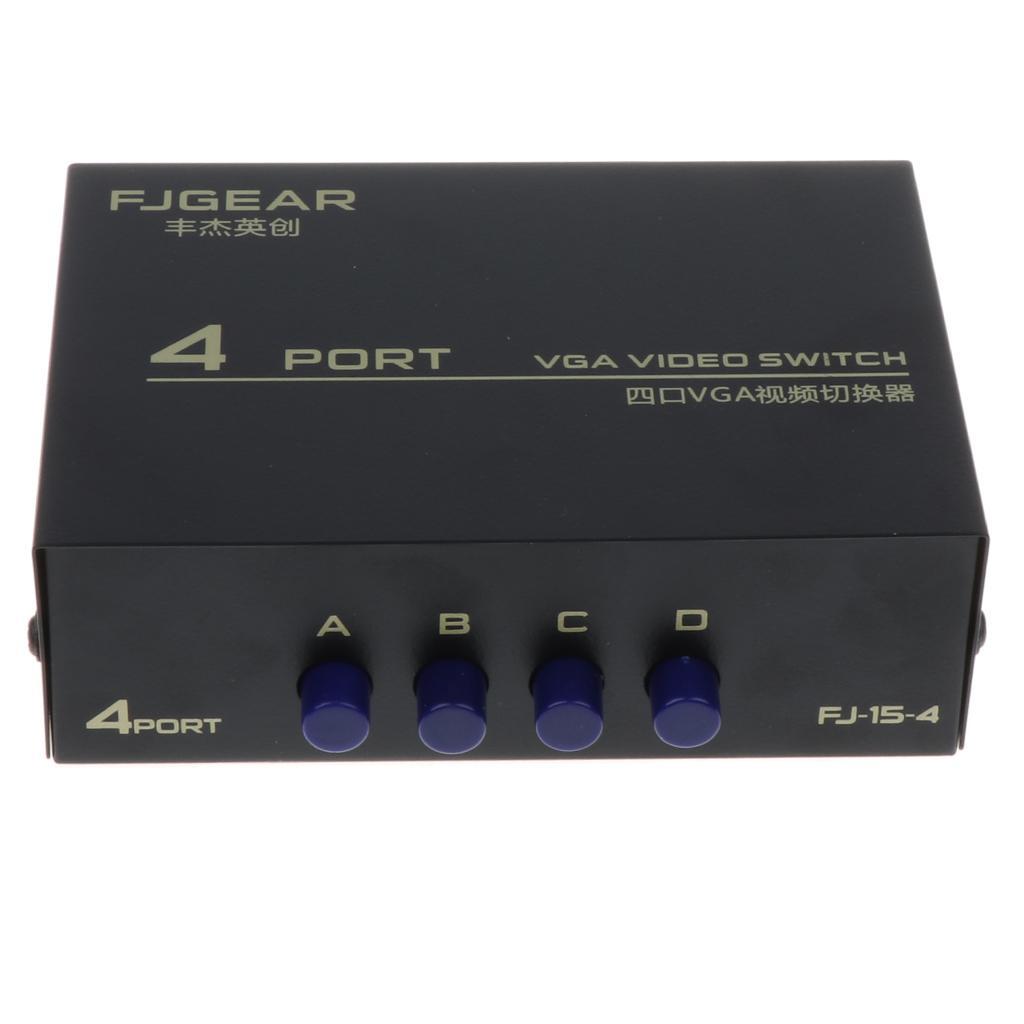 Multiple Computer PC Laptop Display Selector Switcher, 4 VGA Input 1 Display
