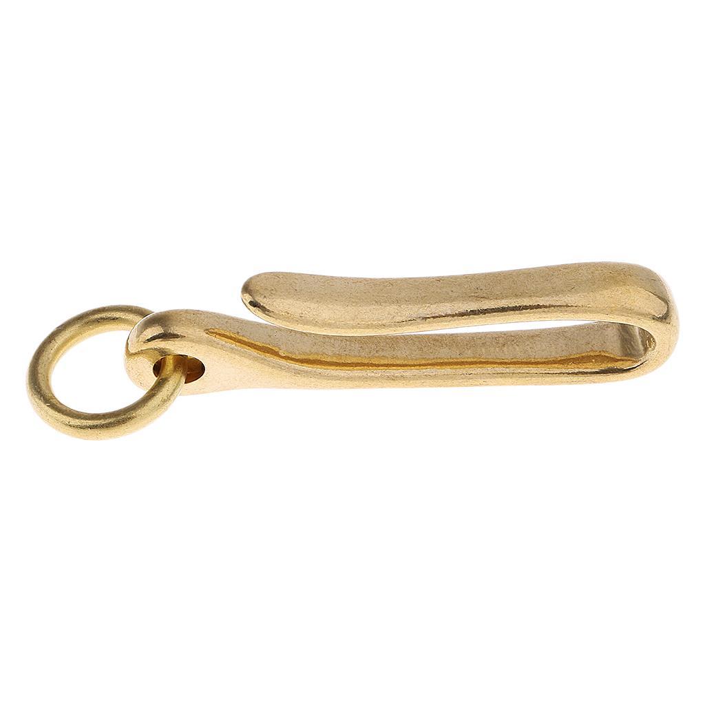 2pc/set Solid Brass U Hook Loop Keychain Belt Wallet Clip Holder