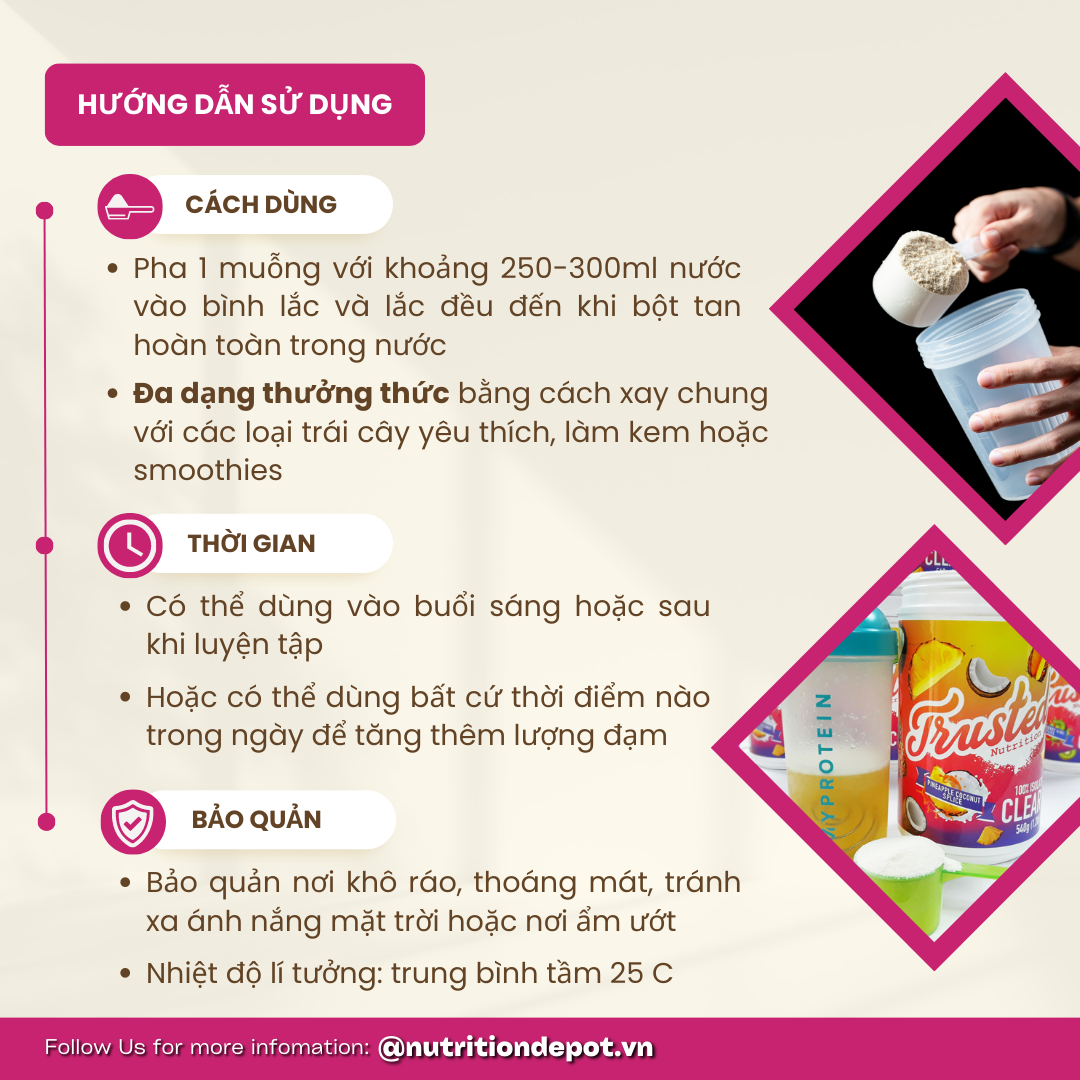 Sữa Bổ Sung Protein Trong Suốt Như nước trái cây – 100% Isolate Clear Trusted Nutrition