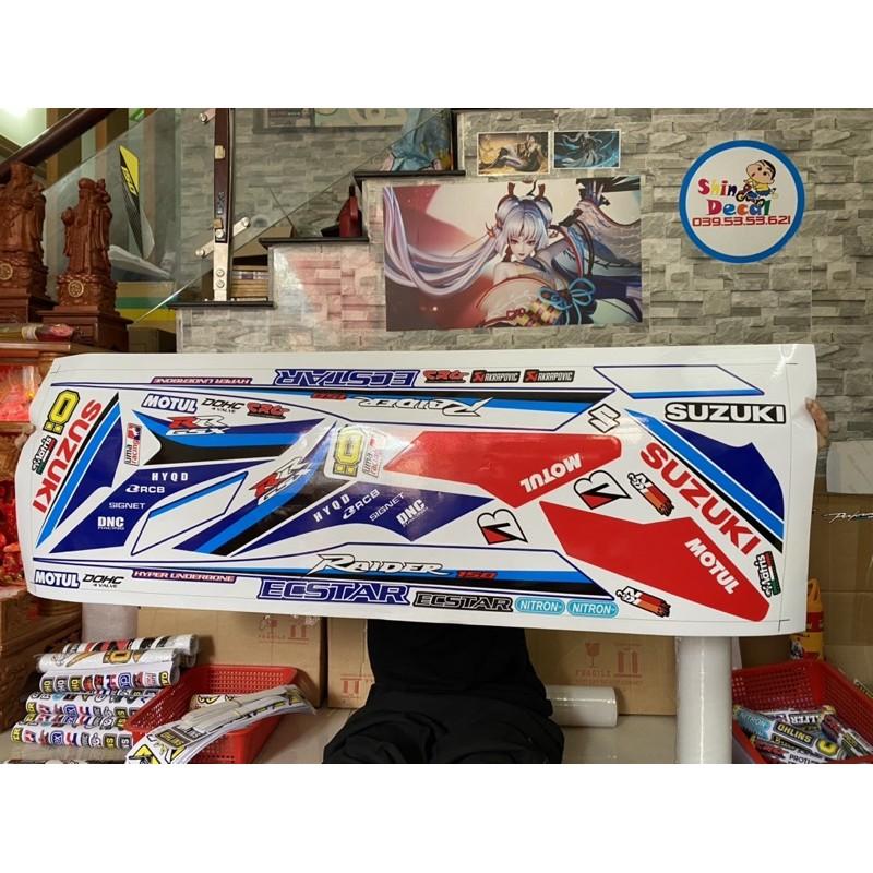 Tem rời dành cho raider xang cơ trắng xanh