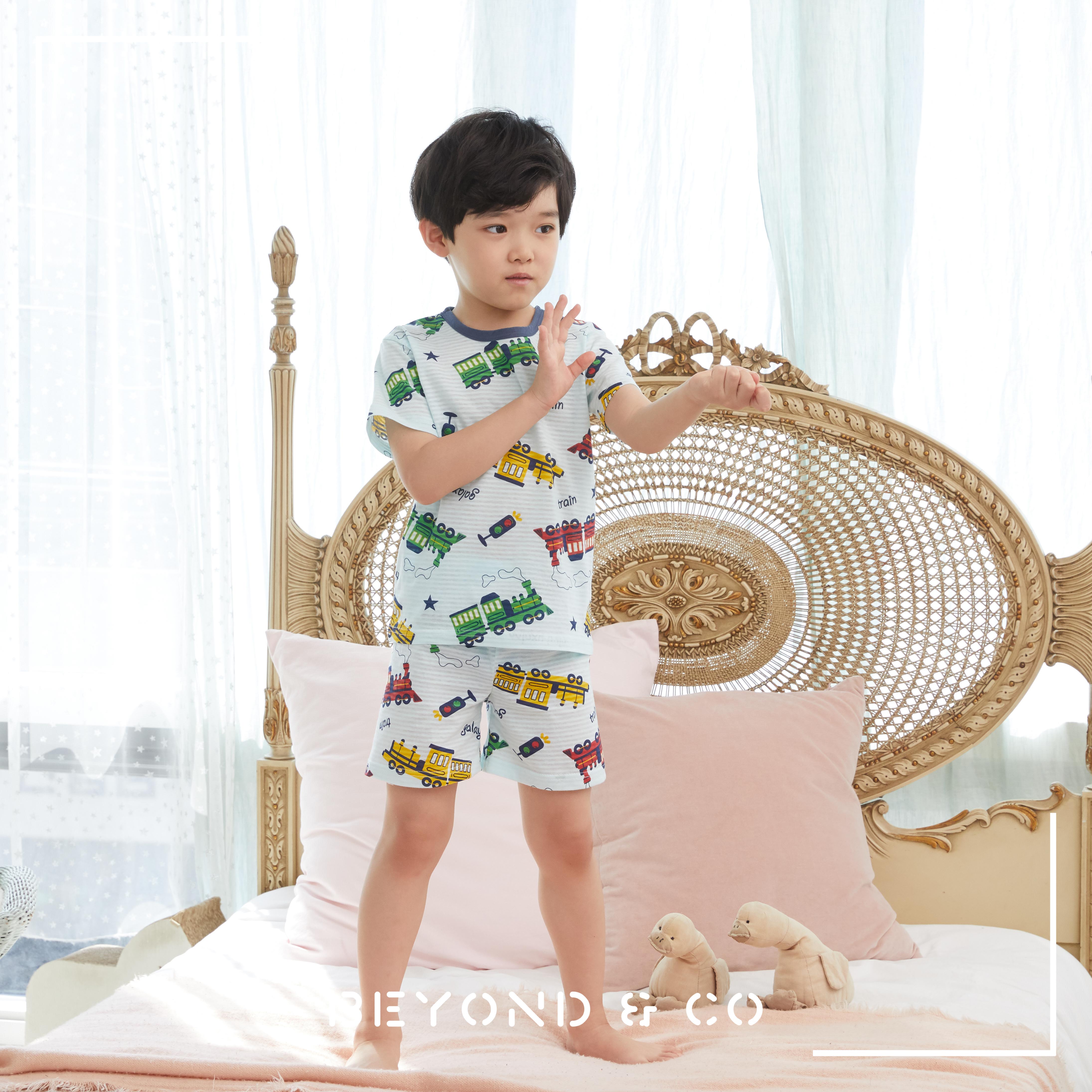 Bộ ngủ cộc tay cho bé Olomimi Hàn Quốc Galaxy Train SS20 - 100% cotton