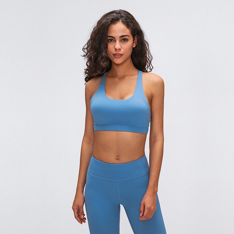 Tập Thể Dục Thể Thao Áo Ngực Thể Thao Yoga Áo Crop Top Gợi Cảm Chéo Lưng Làm Đẹp Chống Sốc Chặt Push Up Nữ Bralette Hoạt Động Áo Haut femme