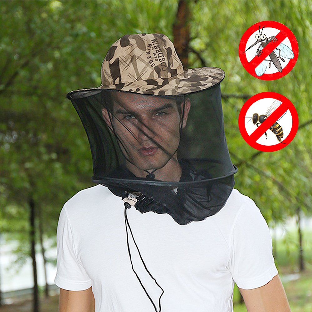 Mũ rộng vành chống nắng có thể gập lại Lưới lưới mịn giúp thoáng khí và tầm nhìn tốt cải thiện khả năng bảo vệ khỏi côn trùng
