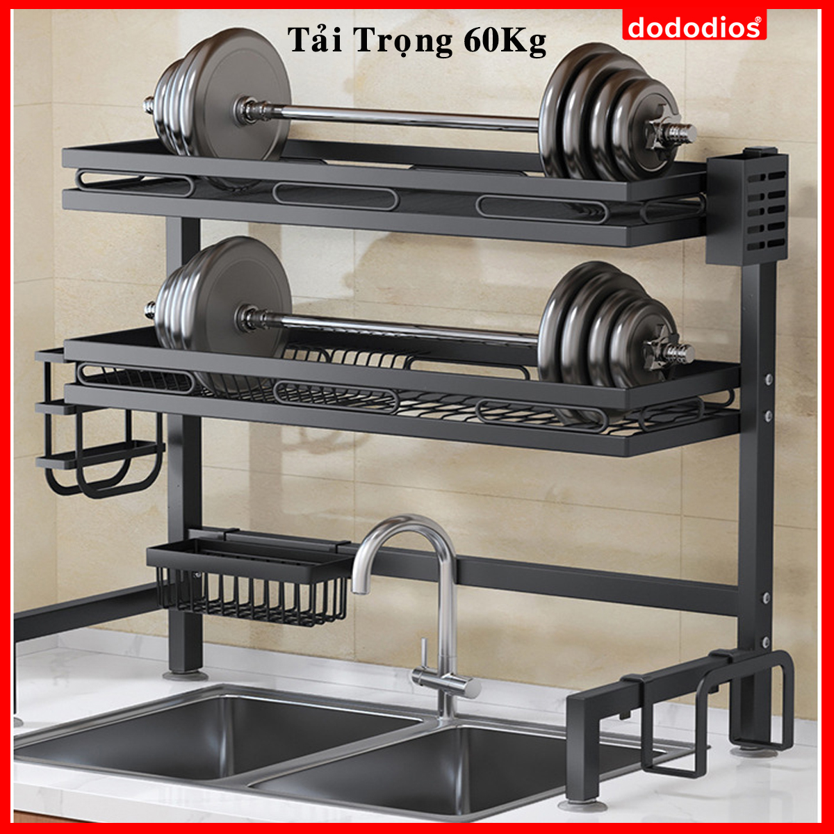Bộ Kệ Để Bát Thông Minh, Giá Kệ Để Chén Bát Đũa Đa Năng Chọn Cỡ – Lõi Thép Carbon Không Gỉ - Phủ Sơn Tĩnh Điện Cao Cấp Siêu Bền – Chống Bám Bụi Cao Cấp Chính Hãng Dododios
