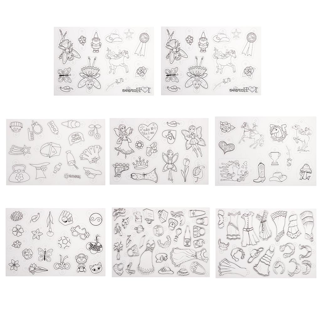 8 Tờ Nhiều Bạn Gái Dễ Dàng Tự Làm Máy In In Phun Rõ Ràng Thu Nhỏ Nhựa Co Lại Bộ Phim Co Giấy Tự Làm Móc Khóa,