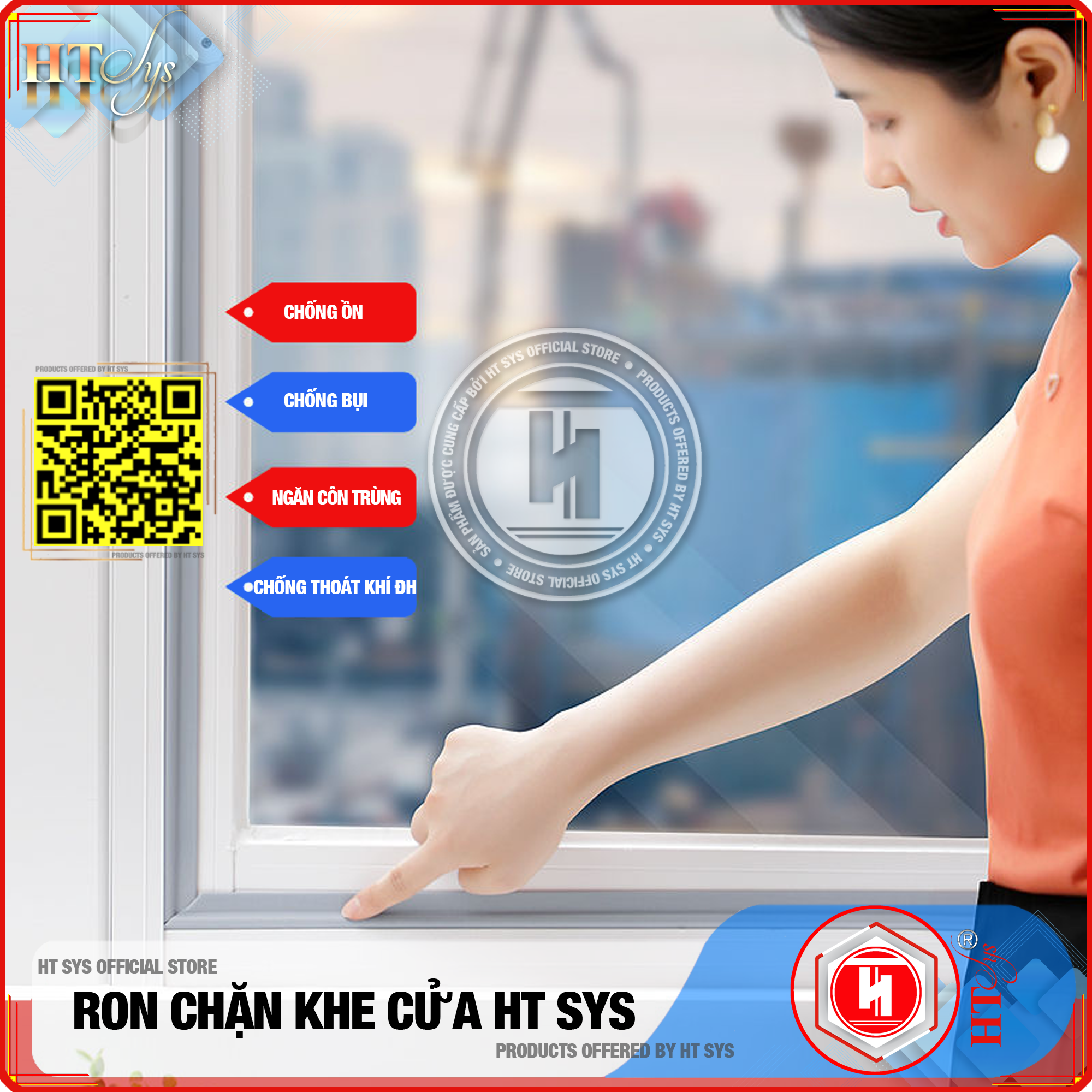 Ron Chặn Khe Cửa HT SYS - Chất Liệu PU Và PE Cải Tiến - Cuộn Ron Chặn Khe Cửa, Chân Cửa, Khung Cửa - Ngăn Gió Lùa, Cách Âm, Chống Bụi, Ngăn Côn Trùng, Chống Thoát Khí Điều Hòa - Hàng Chính Hãng